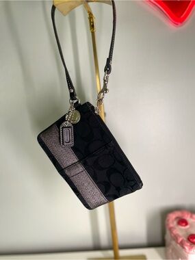 Coach Signature Stripe Wristlet Legacy Edition